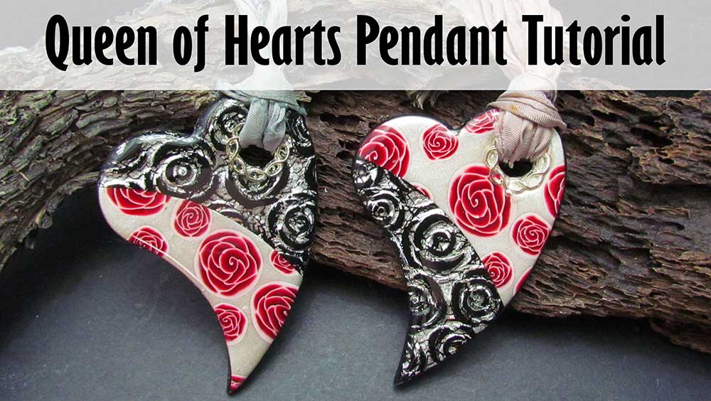 Queen of Hearts Polymer clay Pendant